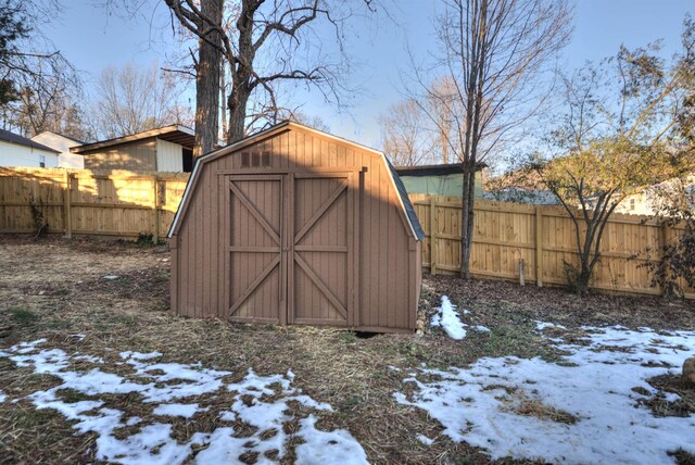 view of snow covered structure