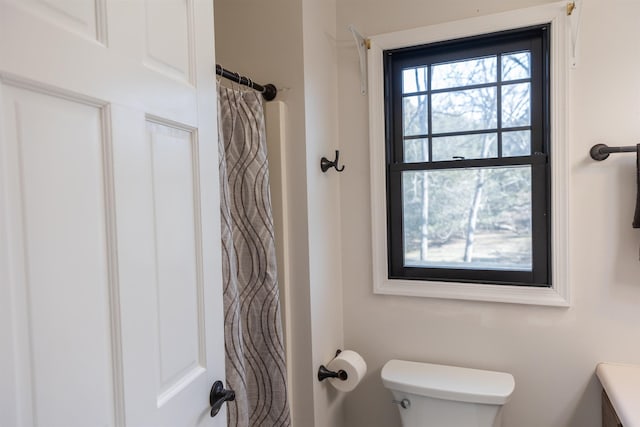 bathroom with toilet and vanity