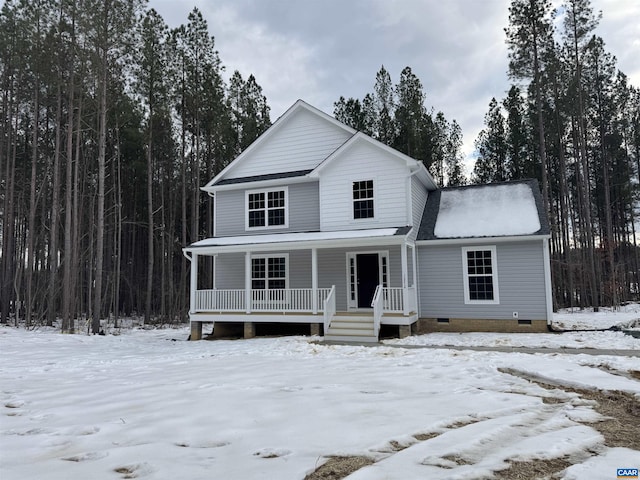 view of front of property with a porch