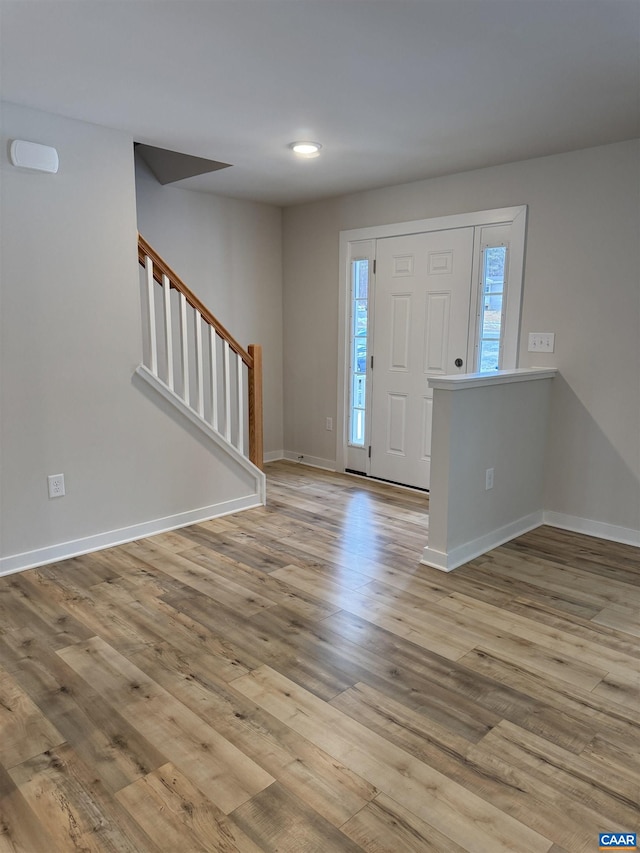 foyer featuring light wood-type flooring