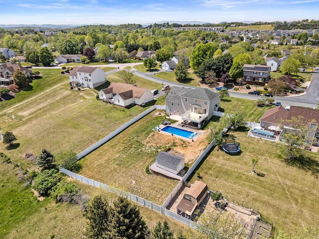 aerial view with a residential view