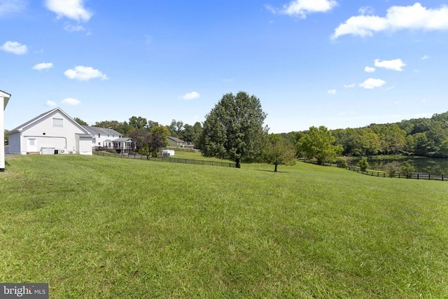 view of yard with fence