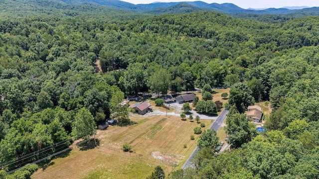 drone / aerial view with a mountain view