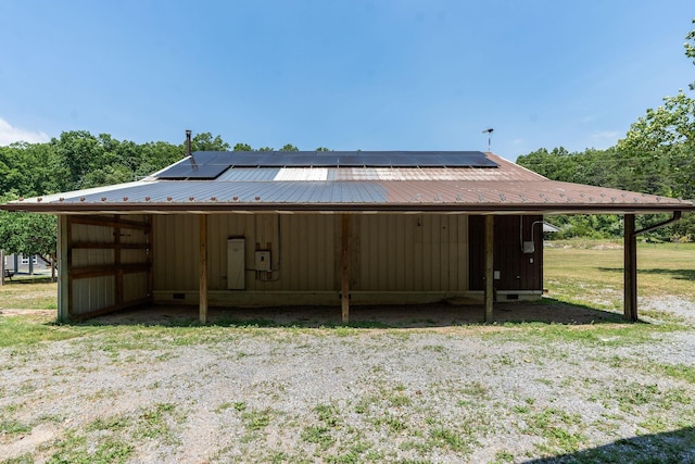 back of property with solar panels