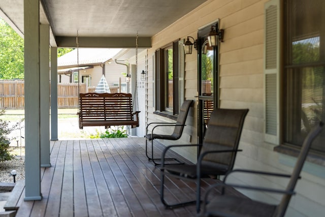 wooden deck with a porch