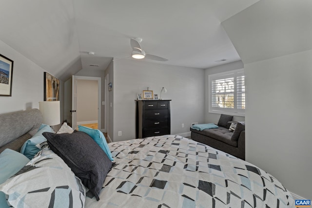 bedroom with a ceiling fan