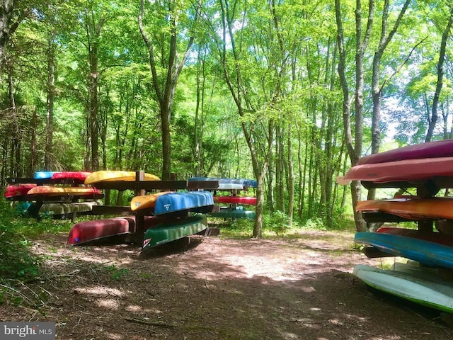 surrounding community with a wooded view