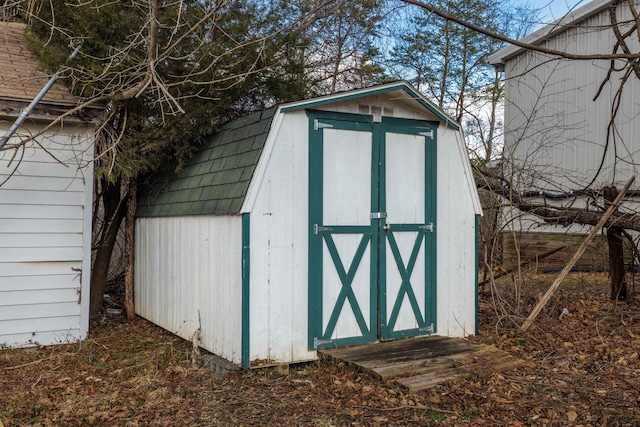 view of shed