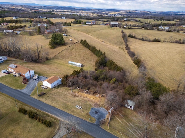 drone / aerial view with a rural view