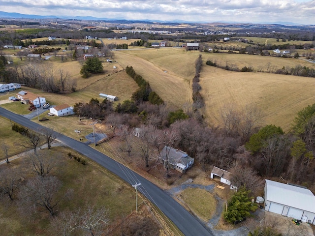 aerial view with a rural view