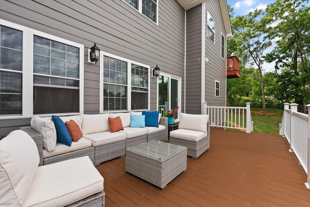 deck with outdoor lounge area