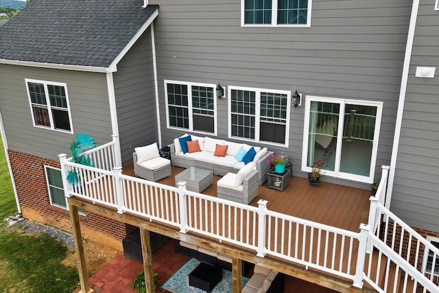 deck featuring an outdoor living space