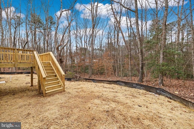 view of yard with a deck