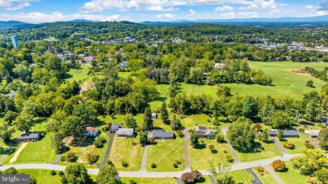 aerial view featuring a mountain view