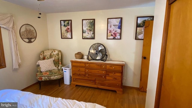 bedroom featuring wood finished floors