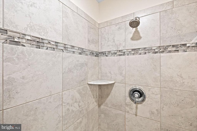 room details featuring a tile shower