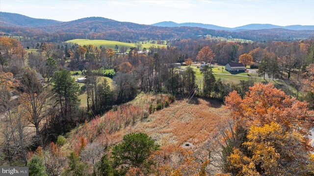 bird's eye view featuring a mountain view