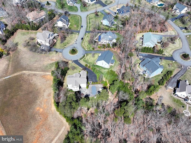 aerial view with a residential view