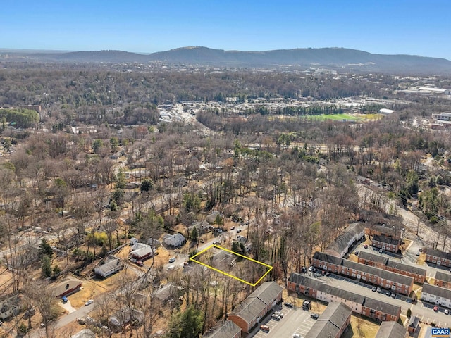 drone / aerial view with a mountain view