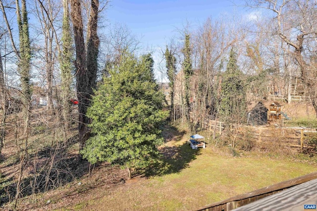 view of yard with fence