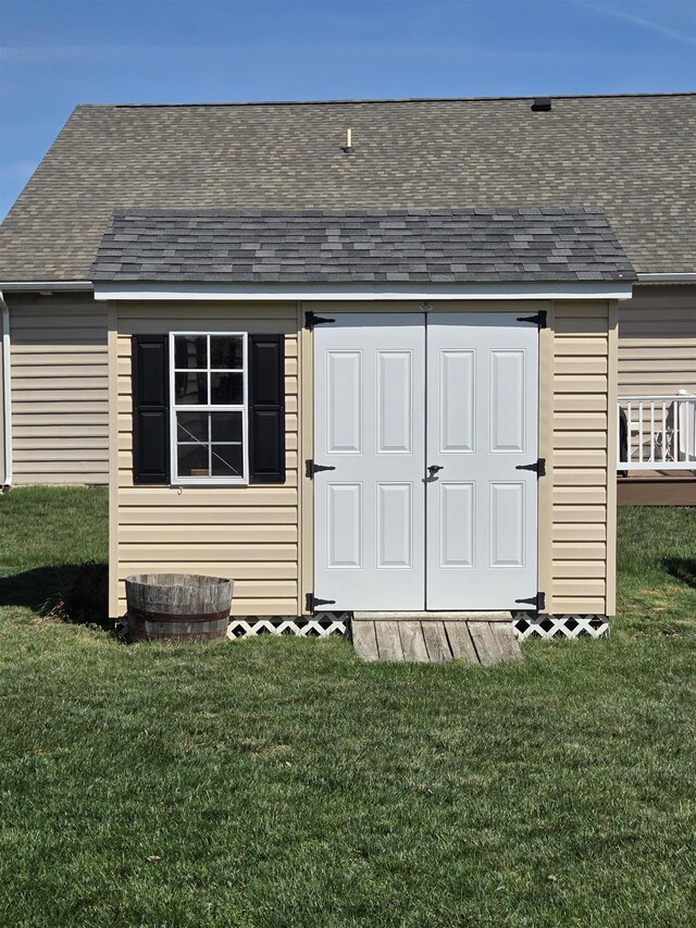 view of shed