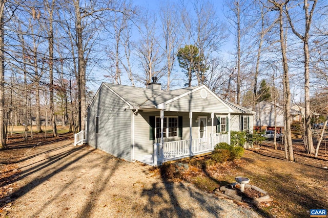 view of front of property with a porch