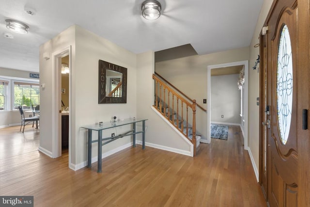 entrance foyer featuring light hardwood / wood-style floors