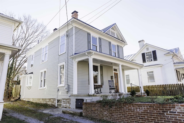 view of front facade featuring a porch