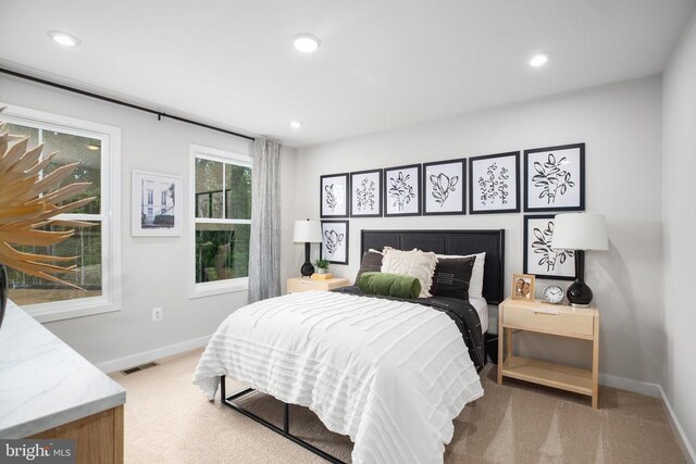 bedroom featuring carpet flooring