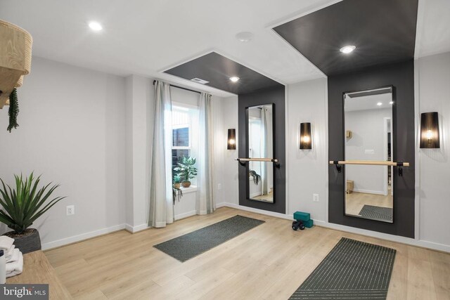 interior space with light wood-type flooring