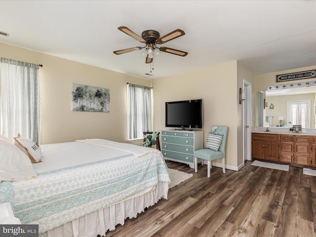 bedroom featuring dark hardwood / wood-style floors