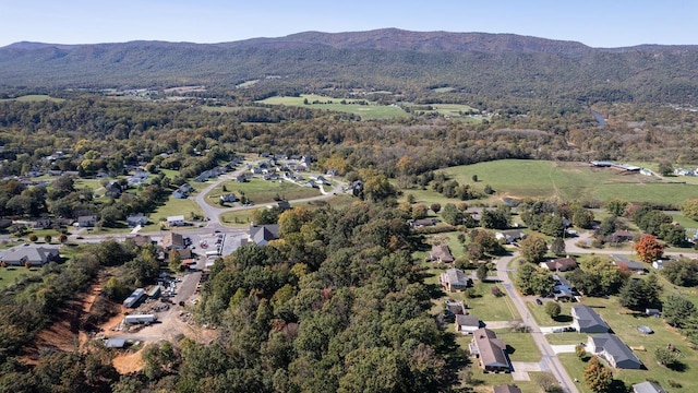 birds eye view of property featuring a mountain view