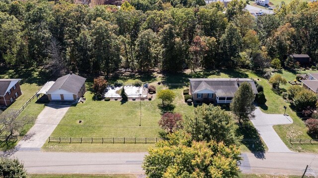 bird's eye view with a rural view