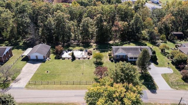 bird's eye view with a rural view