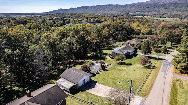 bird's eye view featuring a mountain view