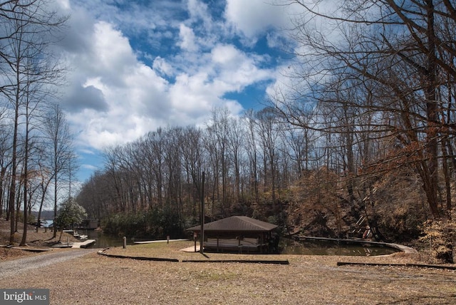 view of yard with a gazebo