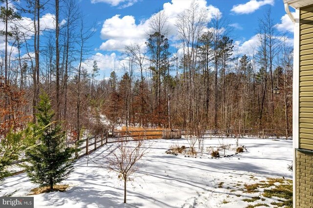 view of snowy yard