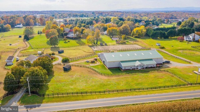 bird's eye view with a rural view