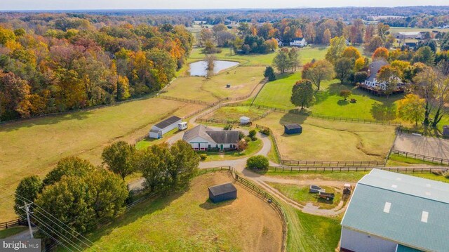 bird's eye view with a rural view