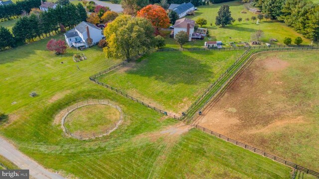 bird's eye view with a rural view