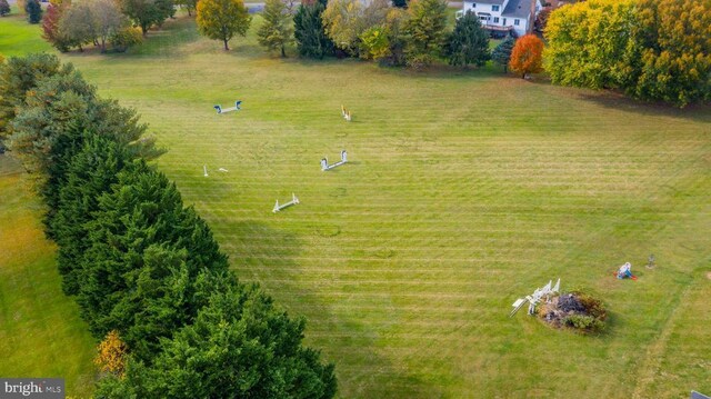 bird's eye view featuring a rural view