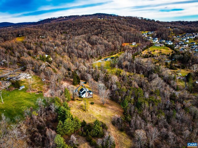 birds eye view of property featuring a mountain view