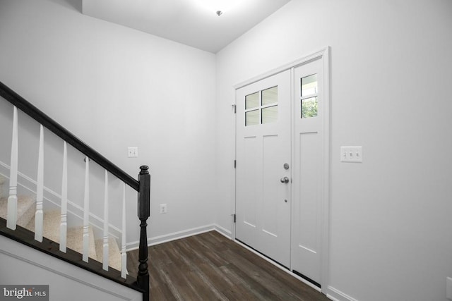 foyer featuring dark hardwood / wood-style flooring