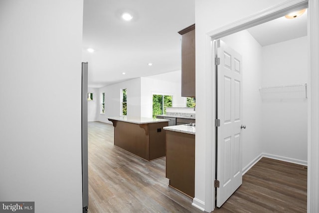 interior space featuring dark wood-type flooring