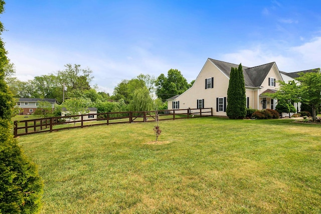 view of yard with fence