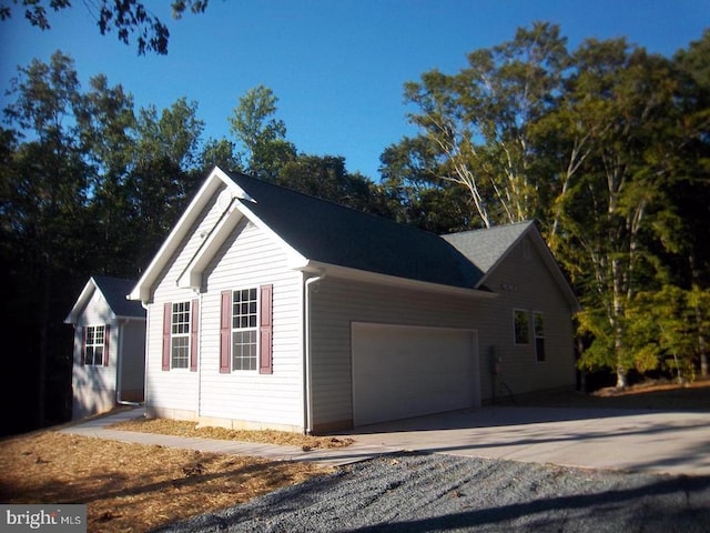 exterior space featuring a garage