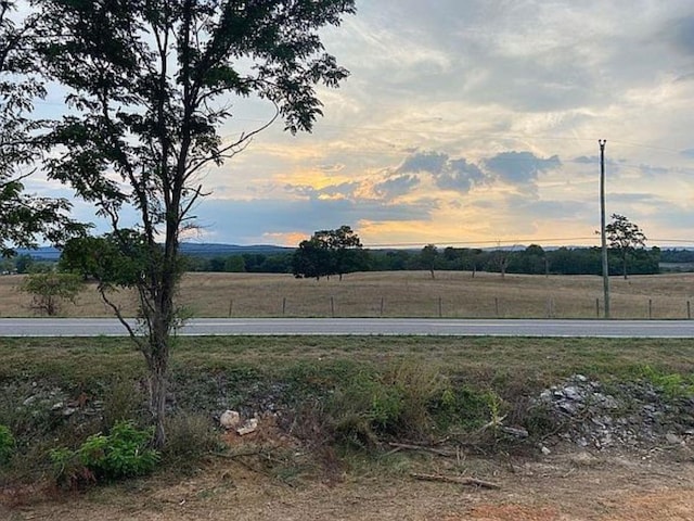 yard at dusk with a rural view