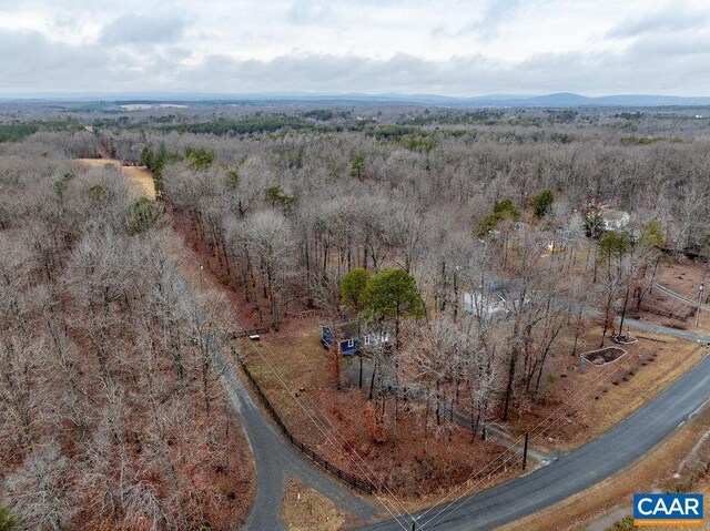 bird's eye view with a view of trees