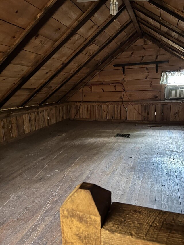 view of unfinished attic