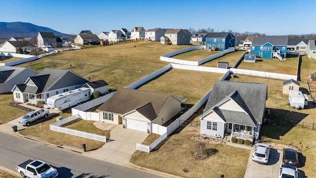 drone / aerial view with a residential view